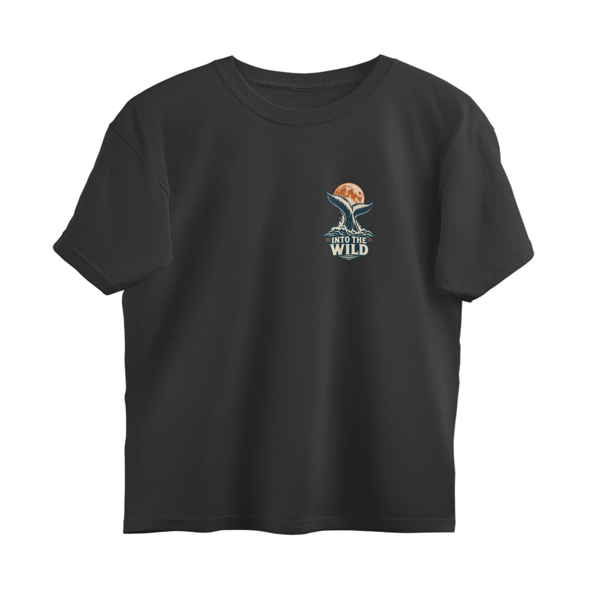 Into the Wild Vintage Outdoor Adventure Tee — Black front — Image 1